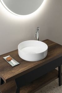 FIASTRA umywalka ceramiczna nablatowa, średnica 40cm, biały