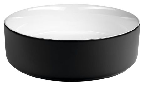 Przejdź do produktu FIASTRA umywalka ceramiczna nablatowa, średnica 40cm, biały/czarny mat