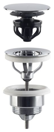 Przejdź do produktu Odpływ umywalkowy 5/4”, klik-klak, duży korek, 10-45mm, chrom