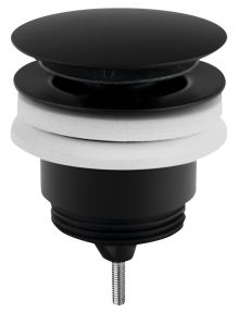 Odpływ umywalkowy 5/4”, Click-Clack, duży korek, 10-45mm, czarny mat