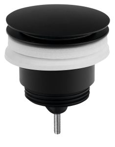 Odpływ umywalkowy 5/4”, Click-Clack, duży korek, 10-45mm, czarny mat