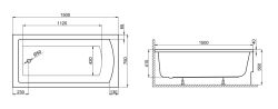 Wanna prostokątna 150x75 cm Polimat Tola 00601 biały