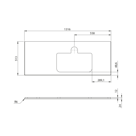 Przejdź do produktu BRAHEA Rockstone blat z otworem 131,6x51,5cm, prawa, biały mat
