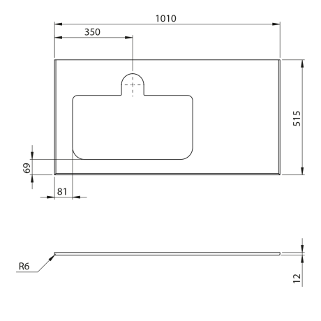 Przejdź do produktu BRAHEA Rockstone blat z otworem 101x51,5cm (70+30cm), lewa, biały mat