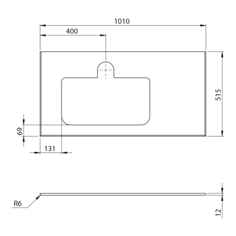 Przejdź do produktu BRAHEA Rockstone blat z otworem 101x51,5cm (80+20cm), lewa, biały mat