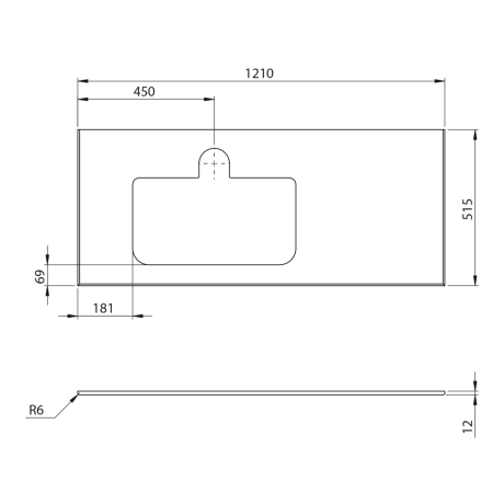 Przejdź do produktu BRAHEA Rockstone blat z otworem 121x51,5cm (90+30cm), lewa, biały mat