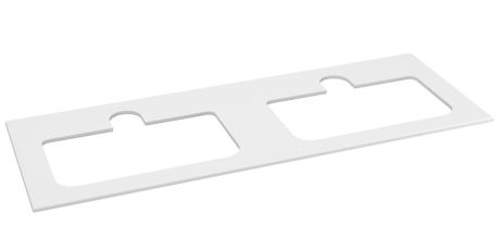 Przejdź do produktu BRAHEA Rockstone blat z 2 otworami 141x51,5cm (70+70cm), biały mat