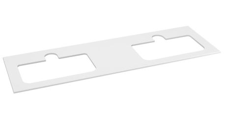 Przejdź do produktu BRAHEA Rockstone blat z 2 otworami 161x51,5cm (70+20+70cm), biały mat
