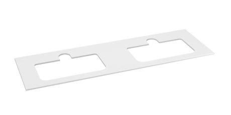 Przejdź do produktu BRAHEA Rockstone blat z 2 otworami 161x51,5cm (80+80cm), biały mat