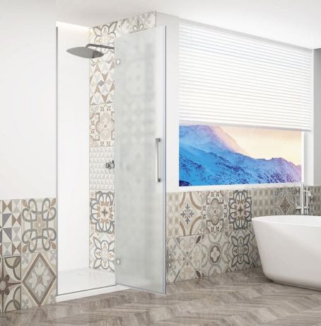Przejdź do produktu TRINITY CHROME drzwi prysznicowe do wnęki 800 mm, szkło matowe, prawe
