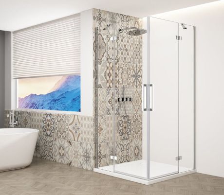Przejdź do produktu TRINITY CHROME kabina prysznicowa 1200x800mm, wejście z rogu, szkło czyste