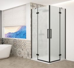 TRINITY BLACK kabina prysznicowa 1200x800mm, wejście z rogu, szkło matowe