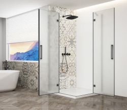 TRINITY BLACK kabina prysznicowa 1200x800mm, wejście z rogu, szkło matowe