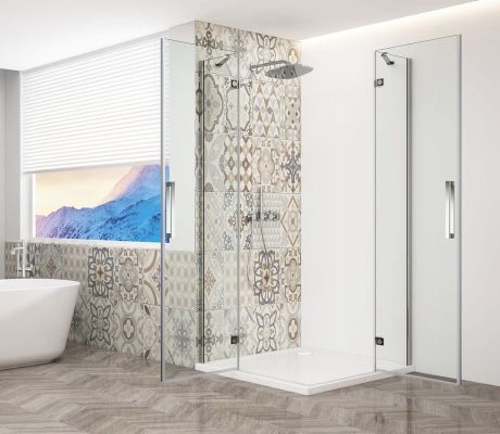Przejdź do produktu TRINITY CHROME kabina prysznicowa 900x800mm, wejście z rogu, szkło czyste