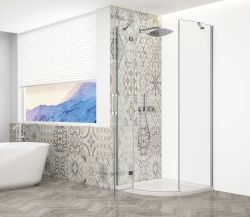 TRINITY CHROME kabina prysznicowa półokrągła 900x900mm, szkło czyste, lewa