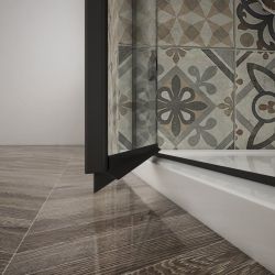 TRINITY BLACK kabina prysznicowa półokrągła 900x900mm, szkło czyste, prawa