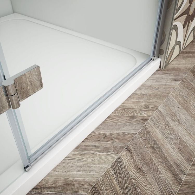 TRINITY CHROME kabina prysznicowa półokrągła 900x900mm, szkło matowe, prawa