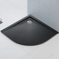 Brodzik posadzkowy, półokrągły 90x90 cm Polimat Perrito 00538 czarny połysk