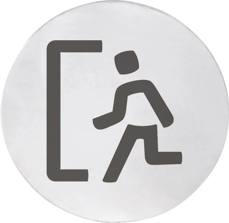 Tabliczka "EXIT", średnica 75mm, stal nierdzewna