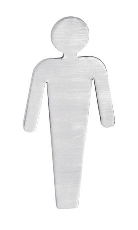 Przejdź do produktu Tabliczka toaleta męska, 80x35x2mm, stal nierdzewna mat