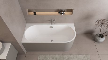 Przejdź do produktu ASTRA L MONOLITH wanna wolnostojąca przyścienna 160x75x60cm, biały/agila