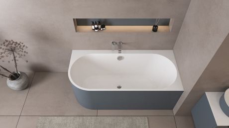 Przejdź do produktu ASTRA R MONOLITH wanna wolnostojąca przyścienna 160x75x60cm, biały/siena