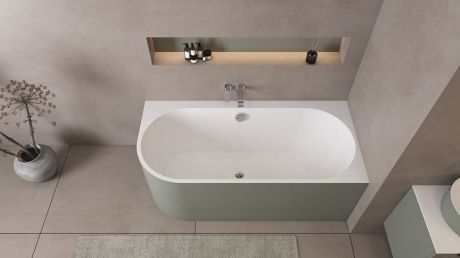 Przejdź do produktu ASTRA R MONOLITH wanna wolnostojąca przyścienna 160x75x60cm, biały/verde