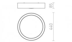ALLEGRO 44 DIMM sufitowa biała  230V LED 35W  3000K
