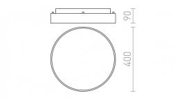 MENSA R 40 sufitowa czarna matowa   230V LED 28W  3000K