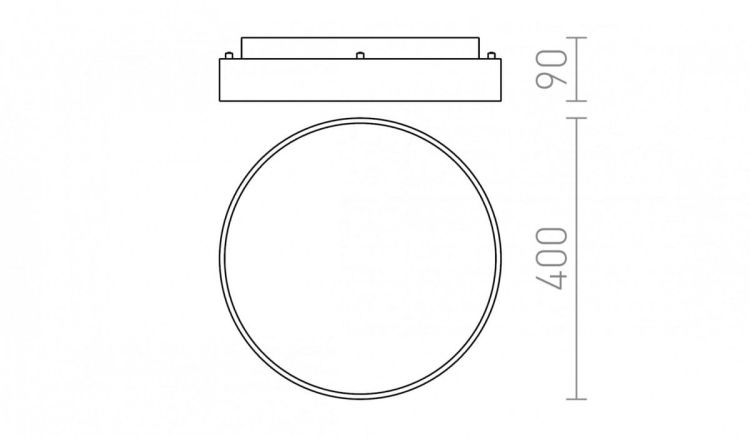 MENSA R 40 sufitowa czarna matowa   230V LED 28W  3000K