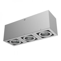 BERIT III sufitowa  aluminium 230V GU10 3x50W
