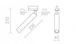 DARRIN do 3-faz. szyny biała  230V LED 6W 24°  3000K