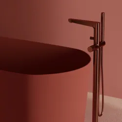 Bateria wannowa wolnostojąca Omnires Contour CT8033CPB miedź szczotkowana