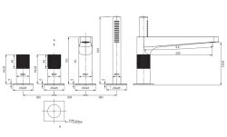 Bateria nawannowa 4-otworowa Omnires Contour CT8032CPB miedź szczotkowana