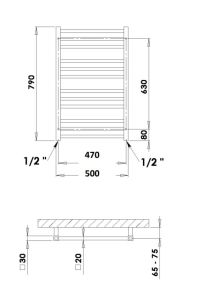 Grzejnik łazienkowy 50x79 cm PMH Avento AV1