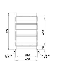 Grzejnik łazienkowy 60x79 cm PMH Avento AV2.