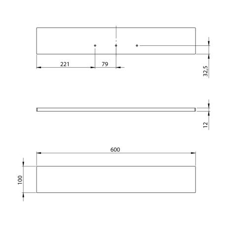 Przejdź do produktu Półka kompozytowa 60x10cm, czarny mat
