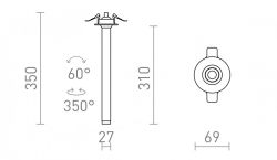 LUMIS 31 DIMM wpuszczana czarna 230V LED 10W 38° 3000K