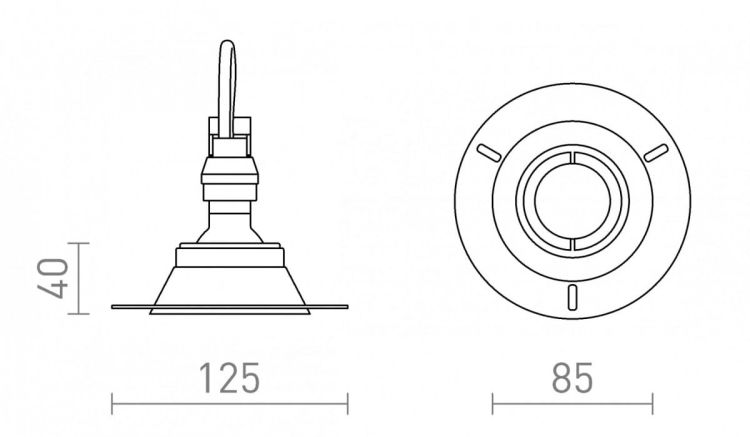 IPSO R IP65 wpuszczana czarna 230V LED GU10 9W IP65