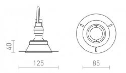 IPSO R IP65 wpuszczana biała 230V LED GU10 9W IP65