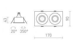 GALO II wpuszczana czarna 230V LED GU10 9W IP65