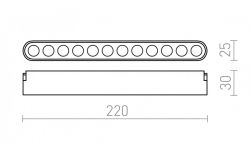 OXANA 22 dla systemu VEGA/WAVE czarna  24= LED 12W 24°  3000K 4000K 6500K