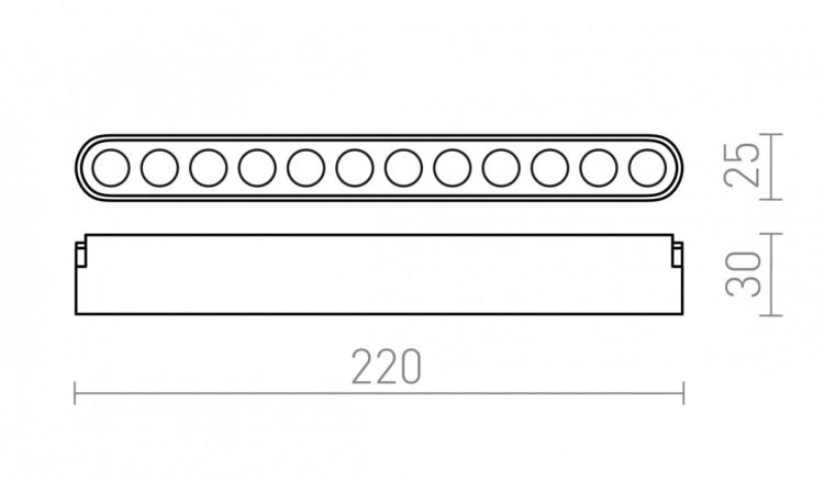 OXANA 22 dla systemu VEGA/WAVE czarna  24= LED 12W 24°  3000K 4000K 6500K