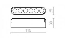 OXANA 11 dla systemu VEGA/WAVE czarna  24= LED 6W 24°  3000K 4000K 6500K