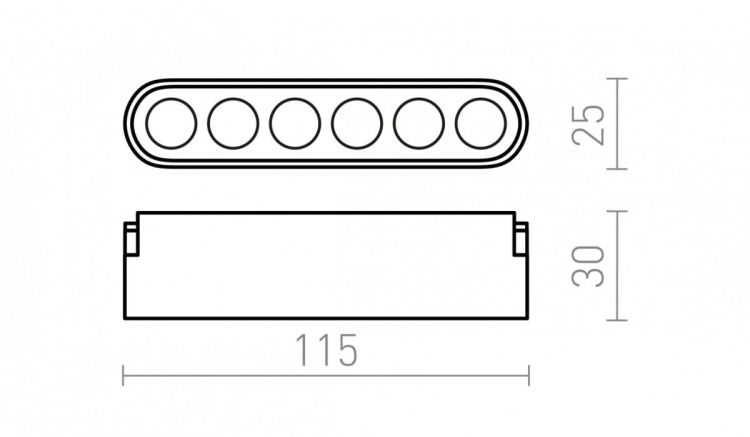 OXANA 11 dla systemu VEGA/WAVE czarna  24= LED 6W 24°  3000K 4000K 6500K