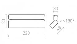 OXONIA 22 kierunkowa dla systemu VEGA/WAVE czarna  24= LED 12W 110°  3000K 4000K 6500K