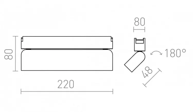 OXONIA 22 kierunkowa dla systemu VEGA/WAVE czarna  24= LED 12W 110°  3000K 4000K 6500K