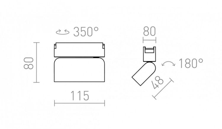 OXONIA 11 kierunkowa dla systemu VEGA/WAVE czarna  24= LED 6W 110°  3000K 4000K 6500K