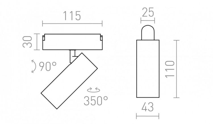 LOKI 11 dla systemu VEGA/WAVE czarna  24= LED 12W 24°  3000K 4000K 6500K