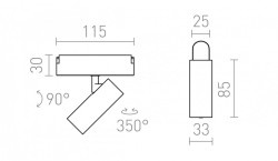LOKI 8 dla systemu VEGA/WAVE czarna  24= LED 6W 24°  3000K 4000K 6500K